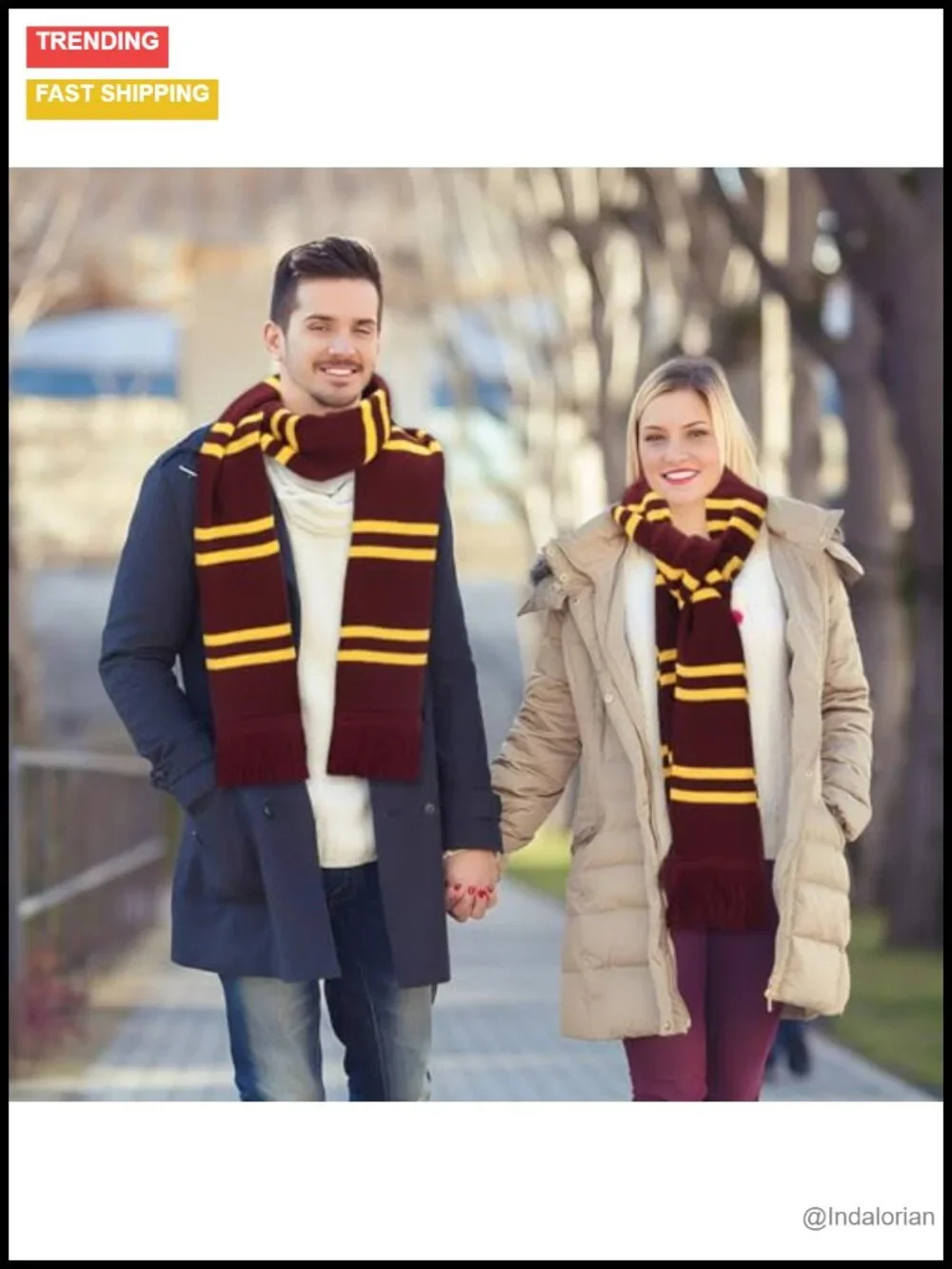 Striped Knit Wizard Scarf, Soft Acrylic Party Accessory for Halloween Costume